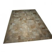 Gold Beige Patchwork Rug puzzle  Golden with frame k-136