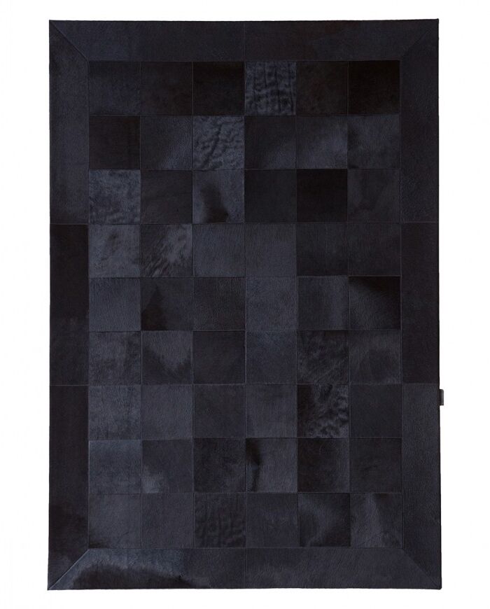 Black Leather Carpet with Border K-114