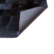 Schwarzer Lederteppich mit Bordüre K-114