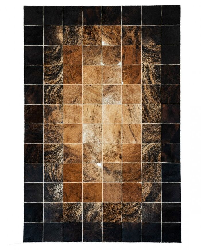Leder Teppich Mosaik 15 Ex Medium/Ex Dunkel k-1212