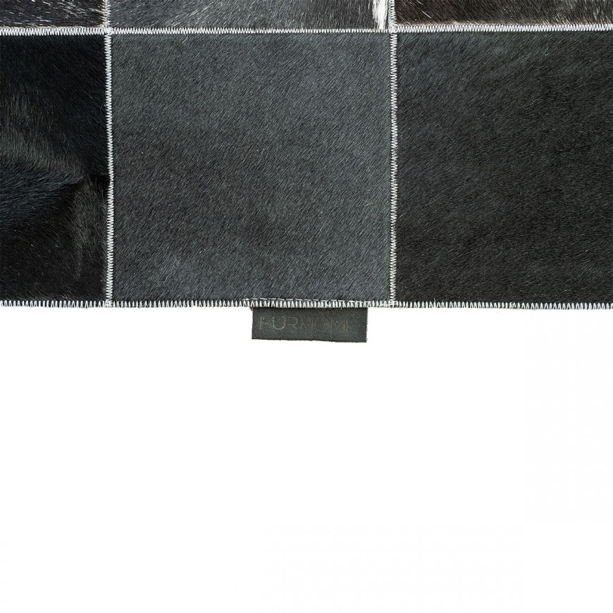 Leder Teppich Mosaik S&P Weiß/Schwarz k-1219
