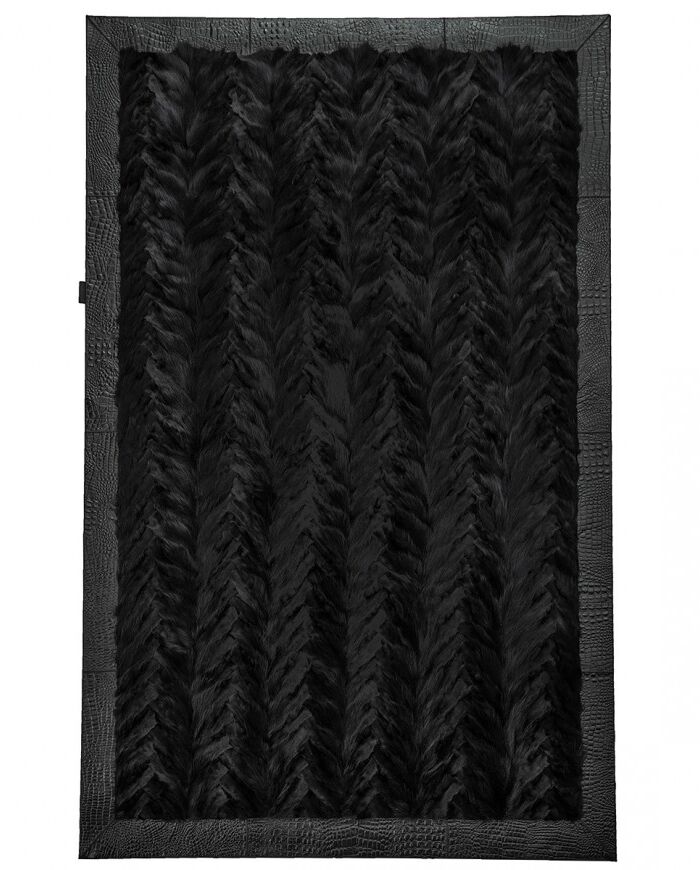 Γούνινο Χαλί Sevron Fox Black Fr Crocs Leather k-1125