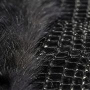 Γούνινο Χαλί Sevron Fox Black Fr Crocs Leather k-1125