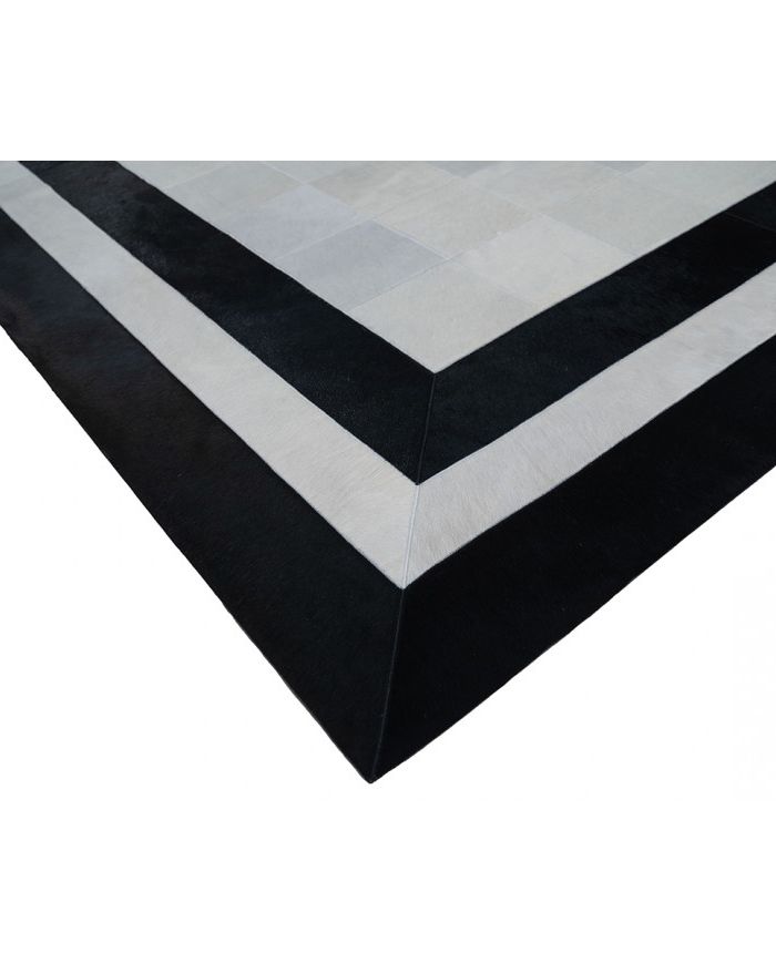 Leather Carpet White with double black edging K-158