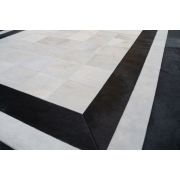 Leather Carpet White with double black edging K-158