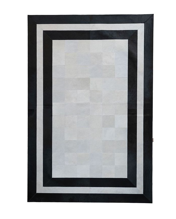 Leather Carpet White with double black edging K-158